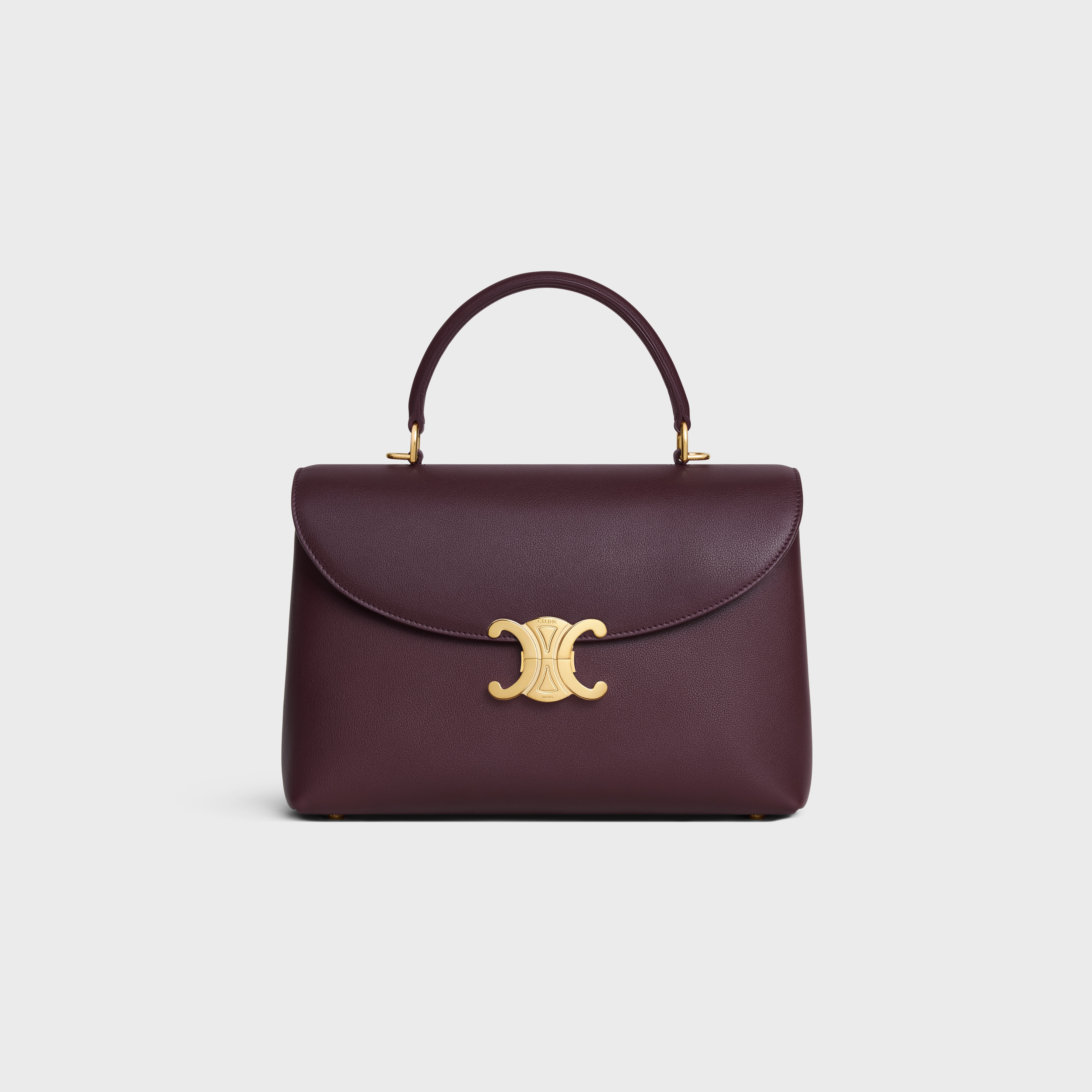 CELINE 25S NINO BAG 20MM IN CARAMEL BROWN GRAINED CALFSKIN GOLD HARDWARE